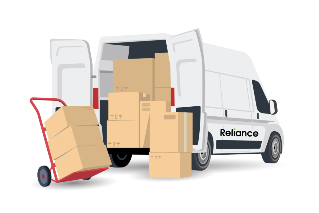 Reliance Van delivering parcels
